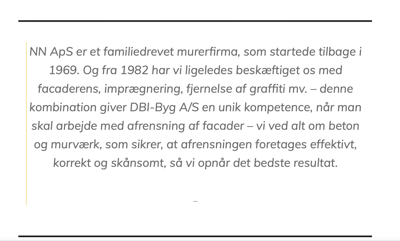 Firmabeskrivelse som den ikke skal laves