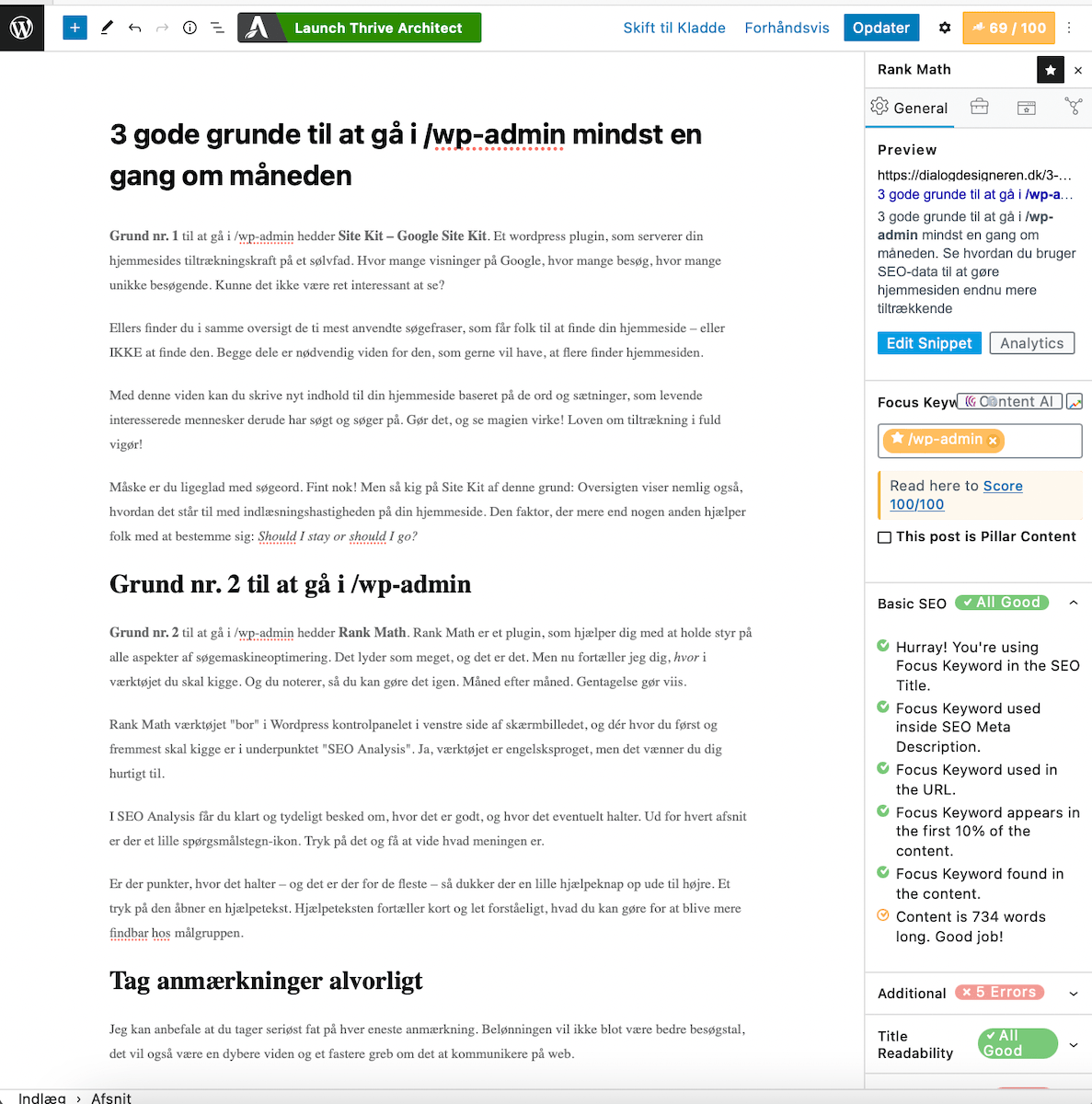 SEO-værktøj på indlæg